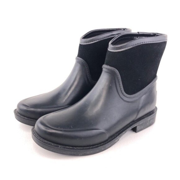 UGG Paxton Black Suede Rubber Rain Boots 7 - Picture 3 of 12